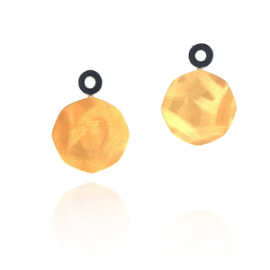 Gold and Black Disc Earrings-Earrings-Margo Myszka-Pistachios