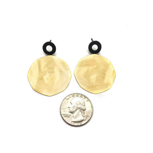 Gold and Black Disc Earrings-Earrings-Margo Myszka-Pistachios