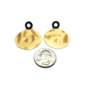 Gold and Black Disc Earrings-Earrings-Margo Myszka-Pistachios