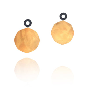 Gold and Black Disc Earrings-Earrings-Margo Myszka-Pistachios