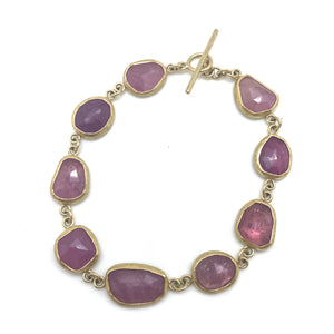 Gold and Sapphire Bracelet-Bracelets-Petra Class-Pistachios