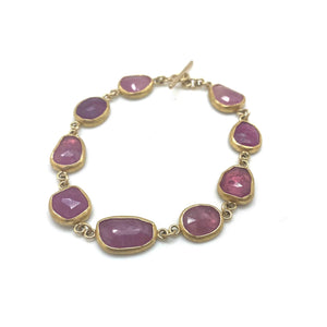 Gold and Sapphire Bracelet-Bracelets-Petra Class-Pistachios