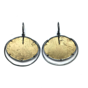 Golden Leaf Ellipse Earrings-Earrings-Luana Coonen-Pistachios