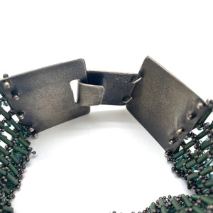 Green Glass Grid Bracelet-Bracelets-Karen Gilbert-Pistachios