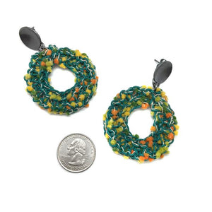 Green Knit Hoops-Earrings-Brooke Marks-Swanson-Pistachios