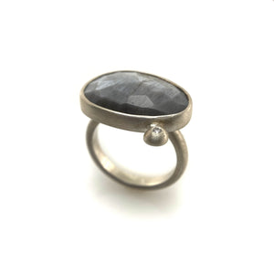Grey Moonstone Ring-Rings-Heather Guidero-Pistachios