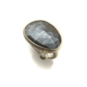 Grey Moonstone Ring-Rings-Heather Guidero-Pistachios