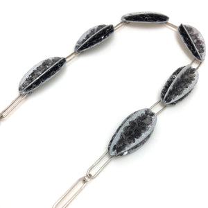 Grey Sliced Mica Necklace-Necklaces-Jessica Armstrong-Pistachios