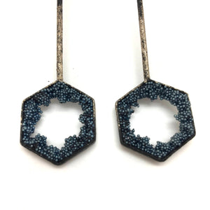 Grey/Blue Caviar Drops-Earrings-Jessica Armstrong-Pistachios