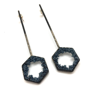Grey/Blue Caviar Drops-Earrings-Jessica Armstrong-Pistachios