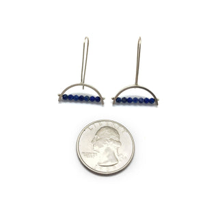 Half Circle Lapis Earrings-Earrings-Ashka Dymel-Pistachios