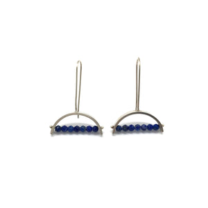 Half Circle Lapis Earrings-Earrings-Ashka Dymel-Pistachios