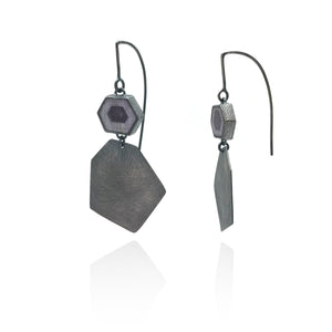 Hexagon Sapphire Drops-Earrings-Heather Guidero-Pistachios