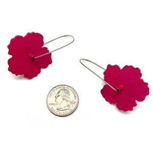 Hibiscus Flower Patch Earrings - Hot Pink-Earrings-Jess Dare-Pistachios