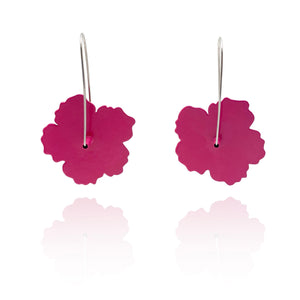 Hibiscus Flower Patch Earrings - Hot Pink-Earrings-Jess Dare-Pistachios