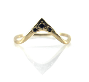 High Arc Black Diamond Ring-Rings-Luana Coonen-Pistachios