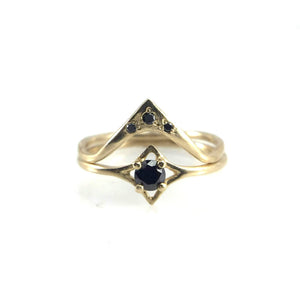 High Arc Black Diamond Ring-Rings-Luana Coonen-Pistachios