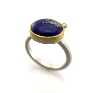 Lapis & Pyrite Ring-Rings-Heather Guidero-Pistachios