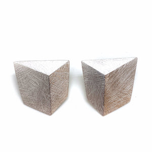 Large Architectural Silver Post-Earrings-Heather Guidero-Pistachios