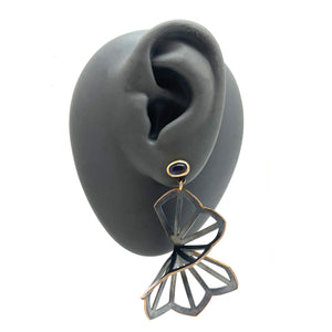Large Hyacinth Fold Earrings with Iolite-Earrings-Karin Jacobson-Pistachios