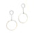 Long Circle Drop Earrings - Silver-Earrings-Gabrielle Desmarais-Pistachios