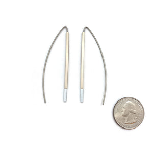 Matchstick Bow Earrings - Champagne & Silver-Earrings-Ursula Muller-Pistachios