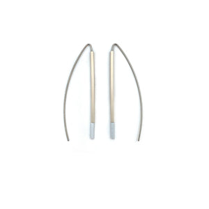 Matchstick Bow Earrings - Champagne & Silver-Earrings-Ursula Muller-Pistachios