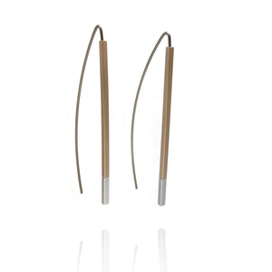 Matchstick Bow Earrings - Champagne & Silver-Earrings-Ursula Muller-Pistachios