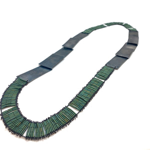 Matte Green Ladder Necklace-Necklaces-Karen Gilbert-Pistachios