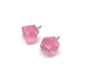 Medium Baby Pink Crystal Stud-Earrings-Fruit Bijoux-Pistachios