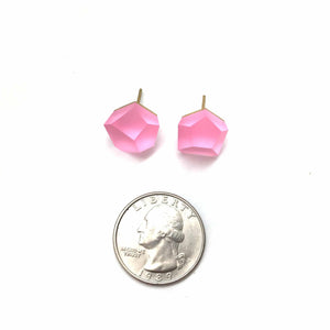 Medium Baby Pink Crystal Stud-Earrings-Fruit Bijoux-Pistachios