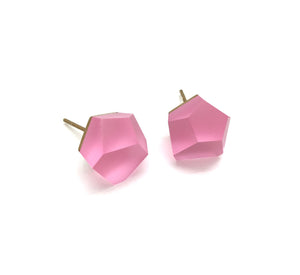 Medium Baby Pink Crystal Stud-Earrings-Fruit Bijoux-Pistachios