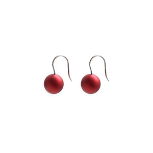 Medium Red Ball Earrings-Earrings-Ursula Muller-Pistachios