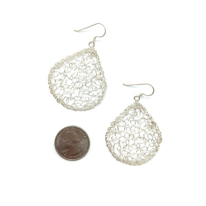 Medium Silver Droplet Earrings-Earrings-Kathryn Stanko-Pistachios