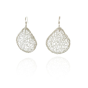 Medium Silver Droplet Earrings-Earrings-Kathryn Stanko-Pistachios