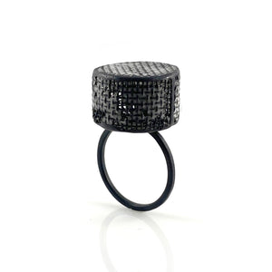 Mesh Medallion Ring-Rings-Sandra Salaices-Pistachios