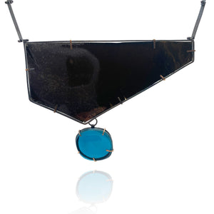 Mica & Glass Statement Necklace-Necklaces-Karen Gilbert-Pistachios