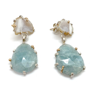 Mineral Earrings - Geode/Aquamarine-Earrings-Aimee Petkus-Pistachios