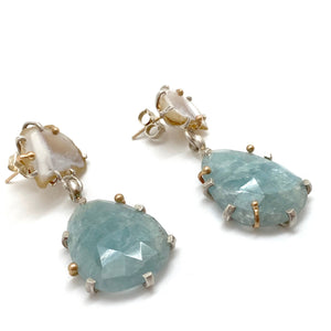 Mineral Earrings - Geode/Aquamarine-Earrings-Aimee Petkus-Pistachios