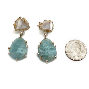 Mineral Earrings - Geode/Aquamarine-Earrings-Aimee Petkus-Pistachios