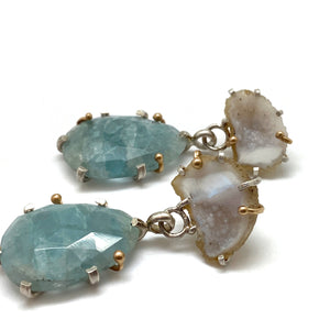 Mineral Earrings - Geode/Aquamarine-Earrings-Aimee Petkus-Pistachios