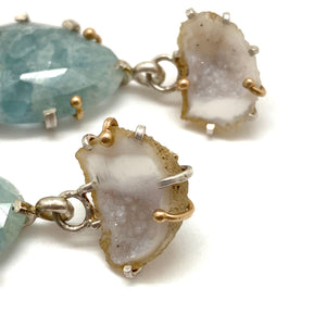 Mineral Earrings - Geode/Aquamarine-Earrings-Aimee Petkus-Pistachios