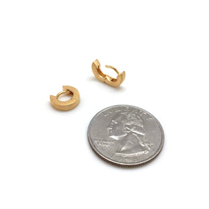 Mini Gold Huggie Hoops-Earrings-Erich Durrer-Pistachios