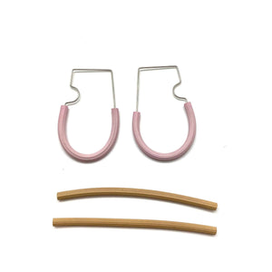 Modular Rubber Hoops - Beige & Lavender-Earrings-Sandra Salaices-Pistachios