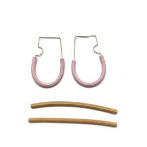 Modular Rubber Hoops - Beige & Lavender-Earrings-Sandra Salaices-Pistachios