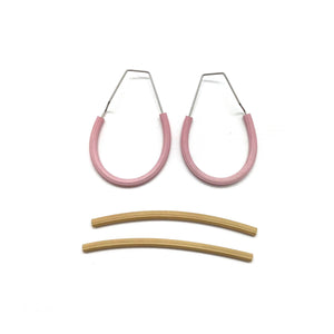 Modular Rubber Hoops - Lavender and Cream-Earrings-Sandra Salaices-Pistachios