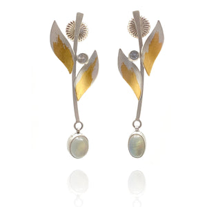 Moonstone Drop Earrings-Earrings-Judith Neugebauer-Pistachios