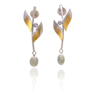 Moonstone Drop Earrings-Earrings-Judith Neugebauer-Pistachios