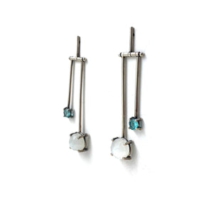 Moonstone and Apatite Drop Earrings-Earrings-Joanna Gollberg-Pistachios