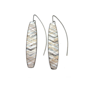 Multi Gold Line Long Glyph Earrings-Earrings-Jenne Rayburn-Pistachios